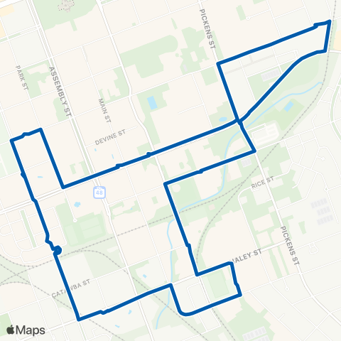 USC Transit Blue map