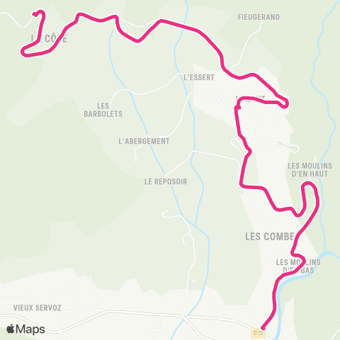 Chamonix Mobilité Servoz La Côte / Chamonix-Mont-Blanc Sud map