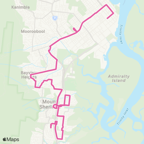 Sunbus Cairns City - Mt Sheridan via White Rock map