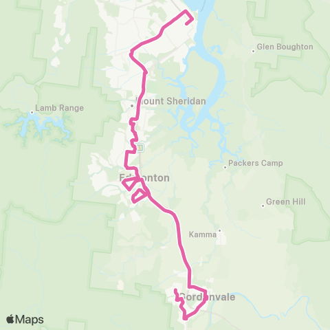 Sunbus Cairns City - Gordonvale map