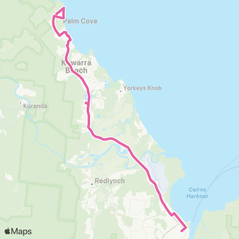 Sunbus Cairns City - Palm Cove map