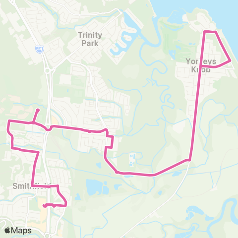 Sunbus Cairns Yorkeys Knob - Smithfield via JCU map