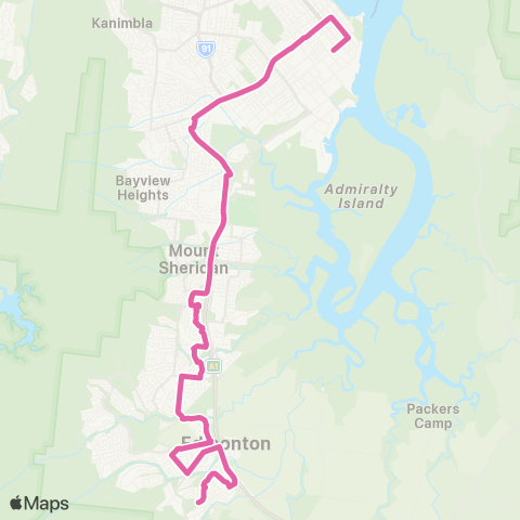 Sunbus Cairns City - Edmonton via Bentley Park map