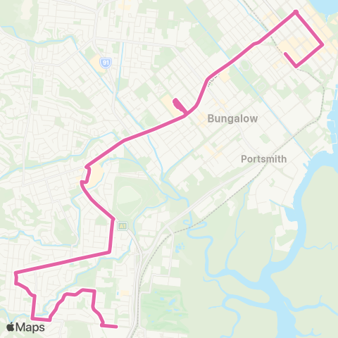 Sunbus Cairns City - Woree via Bayview Heights map