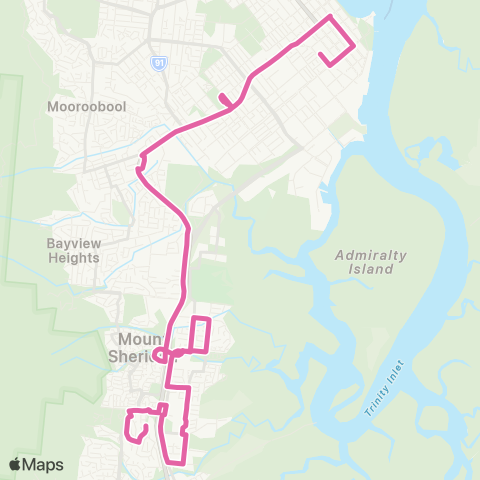 Sunbus Cairns City - Mt Sheridan via White Rock map