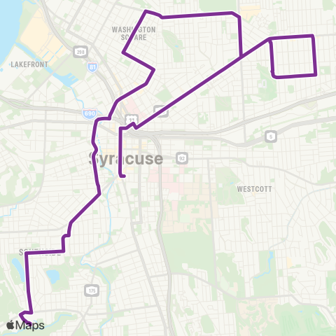 Syracuse School Routes Glenwood map