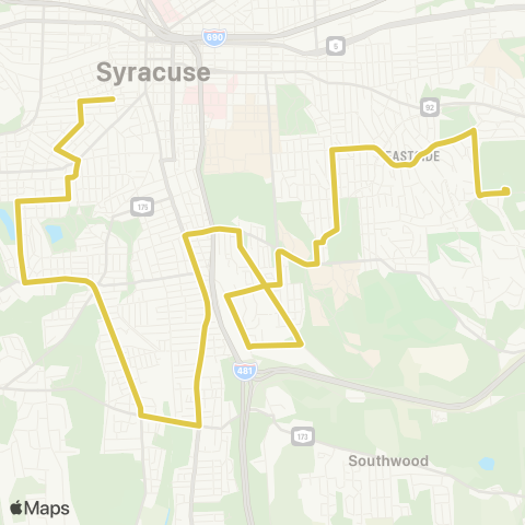 Syracuse School Routes Randall Road map