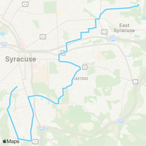 Syracuse School Routes Bishop Grimes map