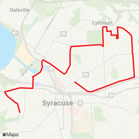 Syracuse School Routes Wilbur Ave map