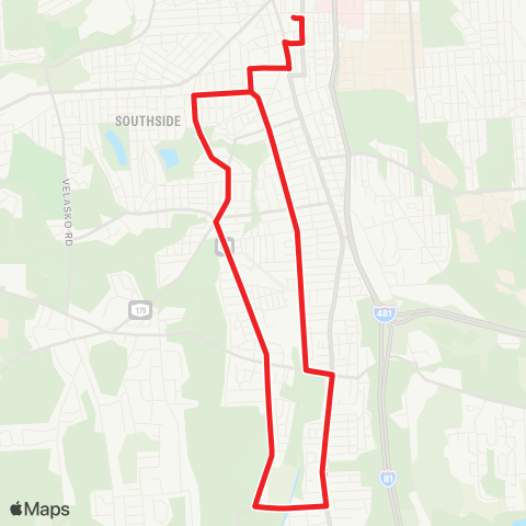 Syracuse School Routes Townsend map