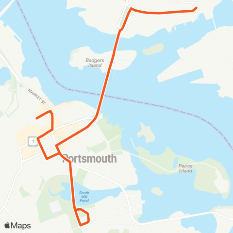 COAST Portsmouth City Hall / Kittery  (PNSY Gate 1) map