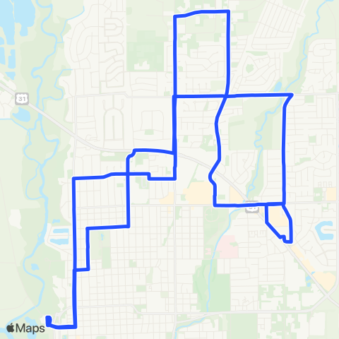 ColumBUS Transit 1 map