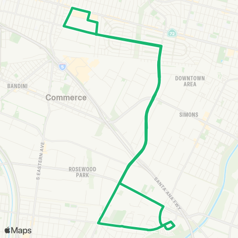 City of Commerce Green Route map