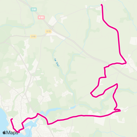 Coralie Cadol - Melgven - Croissant-Bouillet - Concarneau map