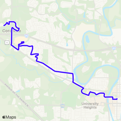 Coralville Transit 5th St map