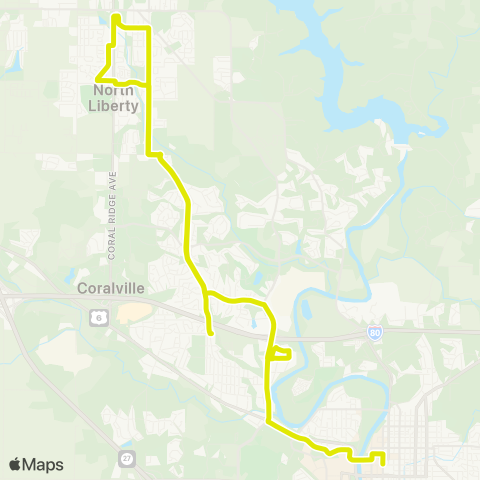 Coralville Transit North Liberty map