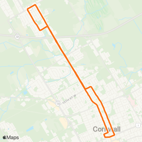 Cornwall Transit Pitt map