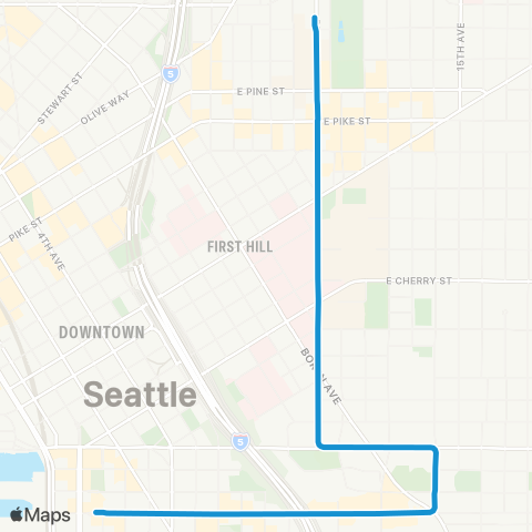 Seattle Streetcar First Hill map