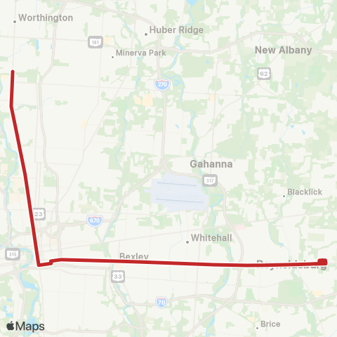 COTA East Main / North High map