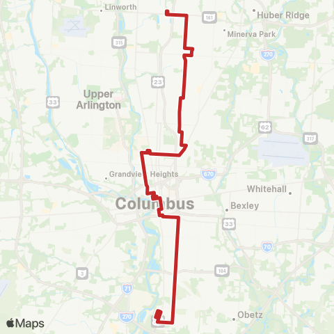 COTA Karl / South High / Parsons map