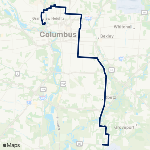 COTA OSU-Rickenbacker map