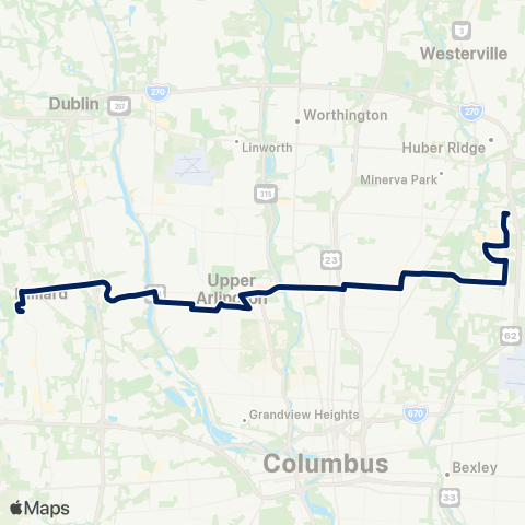 COTA North Broadway map