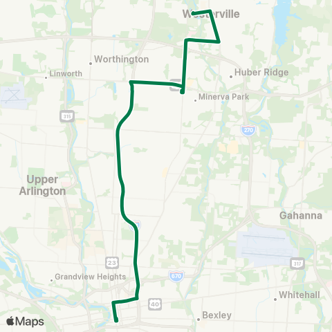 COTA Westerville map