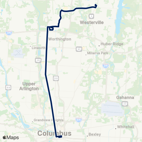 COTA Polaris Pkwy / North High map