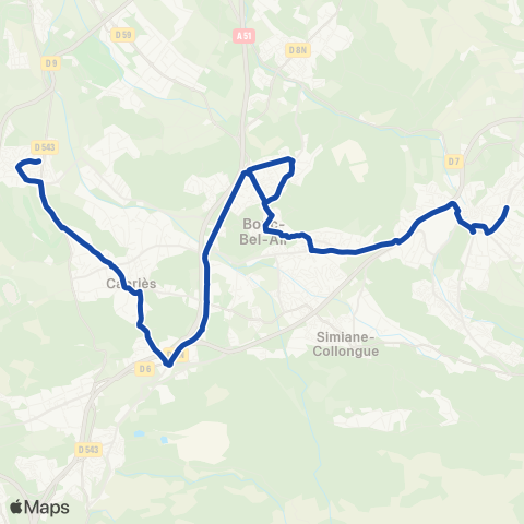 Pays d'Aix Mobilité Bba - Cabriès - Simiane - Gardanne map