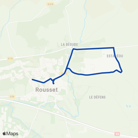 Pays d'Aix Mobilité Rousset - Primaires et Maternelles map