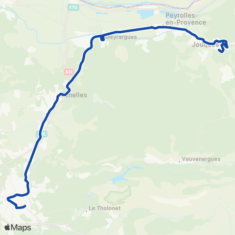 Pays d'Aix Mobilité Jouques-Peyrolles-Meyrargues - Aix map