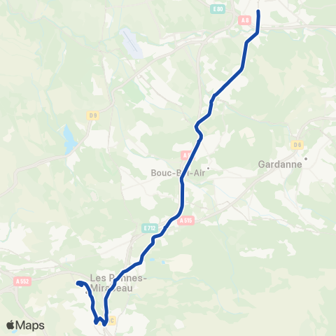 Pays d'Aix Mobilité Aix-Boucbelair-Vitrolles-les Pennes map