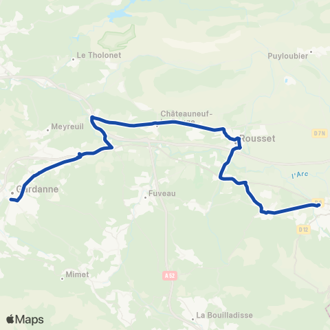 Pays d'Aix Mobilité Trets-Peynier-Rous-Château-Gardanne map