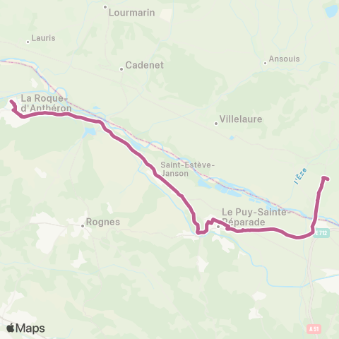 Pays d'Aix Mobilité La Roque-St Estève-le Puy - Pertuis map