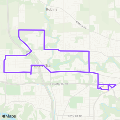 Cedar Rapids Transit NE Circulator map