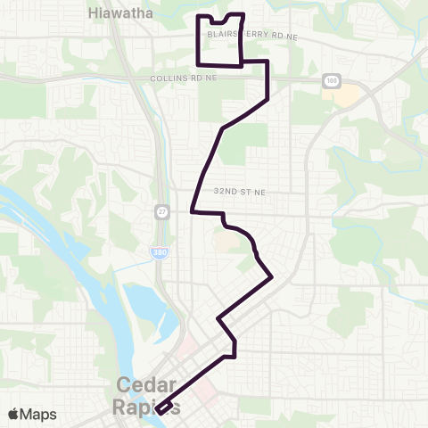 Cedar Rapids Transit  map