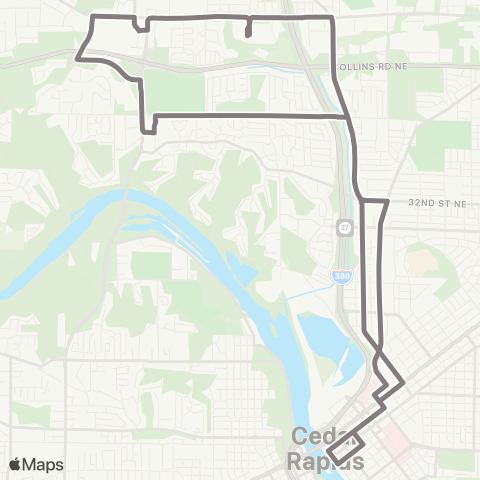 Cedar Rapids Transit  map