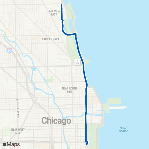 CTA Stockton / Michigan Express map