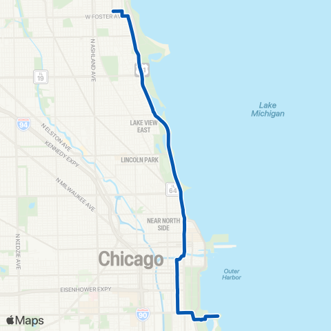 CTA Inner Lake Shore / Michigan Express map