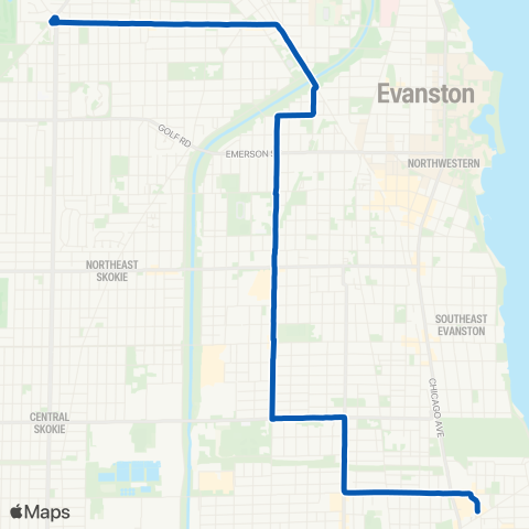 CTA Evanston Circulator map