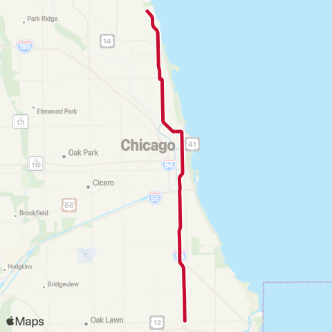 CTA Red Line map