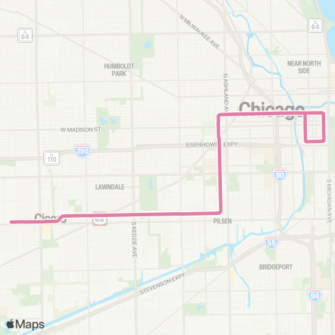 CTA Pink Line map