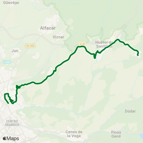 Junta de Andalucia Granada - el Fargue - H. Santillán - el Colmenar - Beas G. map