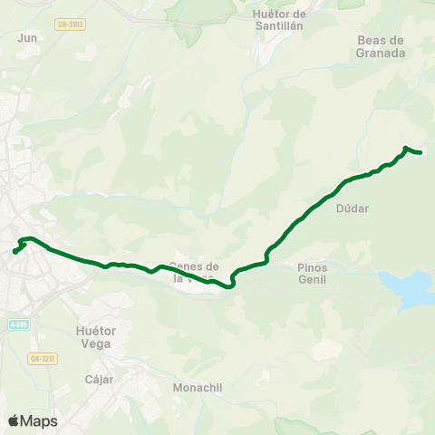 Junta de Andalucia Granada - Cenes de la Vega - Dúdar - Quéntar map