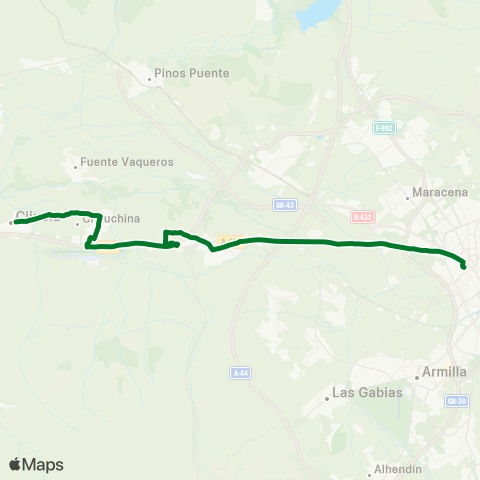 Junta de Andalucia Granada - Santa Fe - Chauchina - Cijuela map