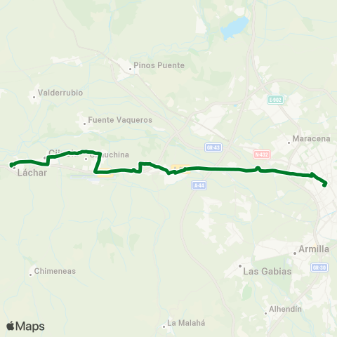 Junta de Andalucia Granada - Santa Fe - Chauchina - Cijuela - Láchar map