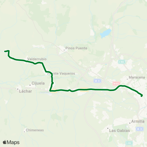 Junta de Andalucia Granada - Chauchina - Fte.Vaqueros - Valderrubio - Obéilar map