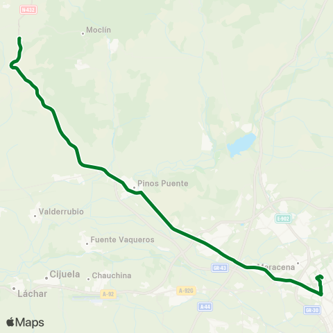 Junta de Andalucia Granada - P.Puente - Venta Algarra - P.Lope map