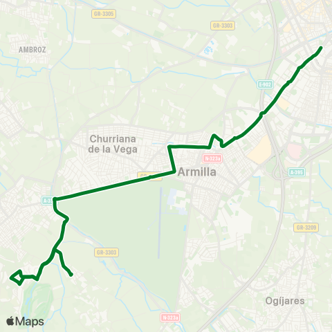 Junta de Andalucia Granada - Armilla - Churriana V. (a-338)-Pedro Verde - Gabia Chica map