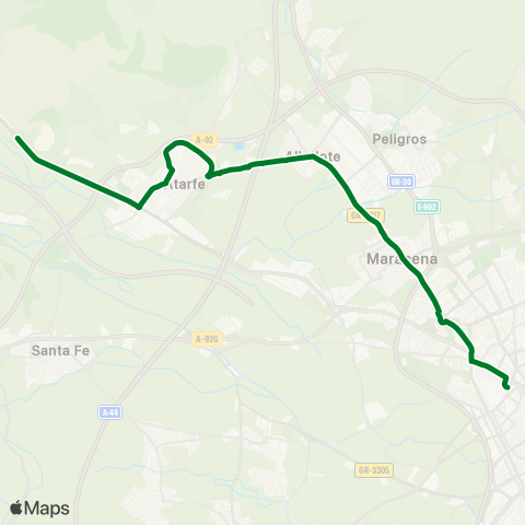 Junta de Andalucia Granada - Maracena - Albolote - Atarfe (Lunes a Viernes) map